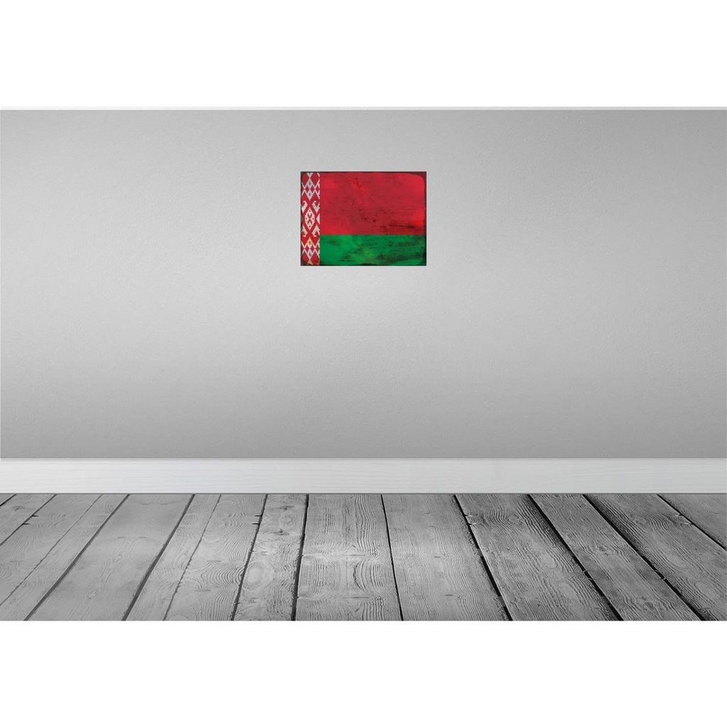 [LA-119818] Blechschild 30x40 cm Weißrussland Belarus Flagge Fahne Wappen Bild 2