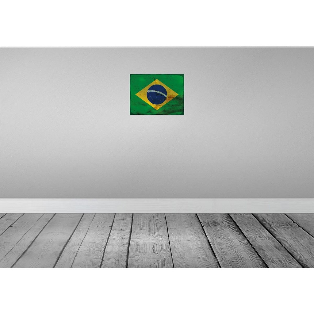 [LA-119827-H] Holzschild 30x40 cm Brasilien Brazil Flagge Fahne Wappen Bild 2