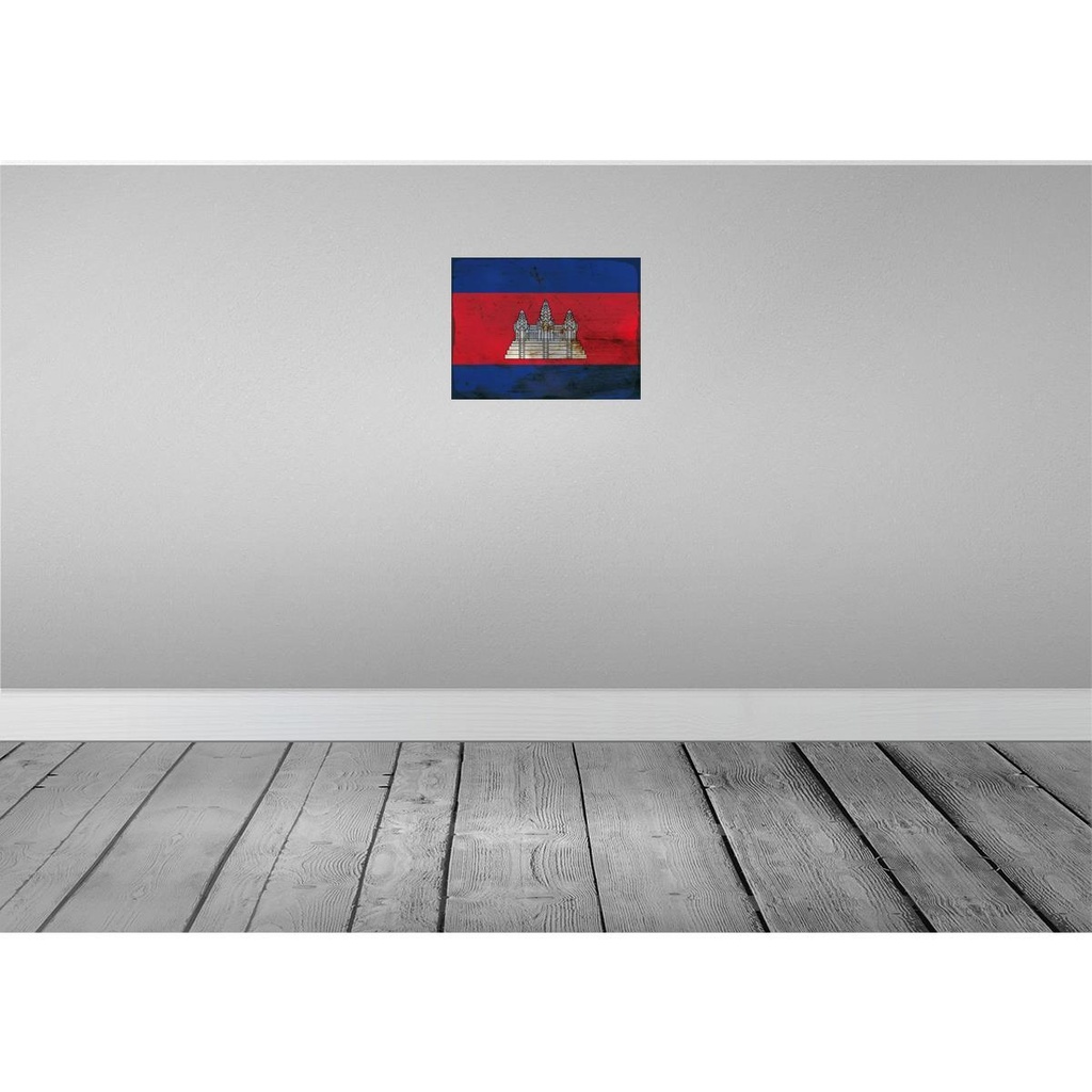 [LA-119833-H] Holzschild 30x40 cm Kambodscha Cambodia Flagge Fahne Wappen Bild 2