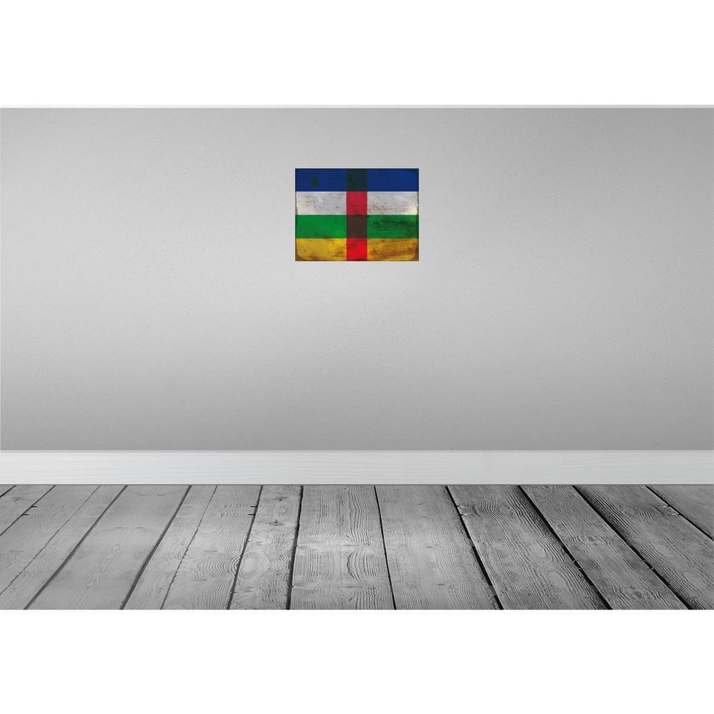 [LA-119838-H] Holzschild 30x40 cm Zentralafrikanische Republik RO Flagge Fahne Wappen Bild 2