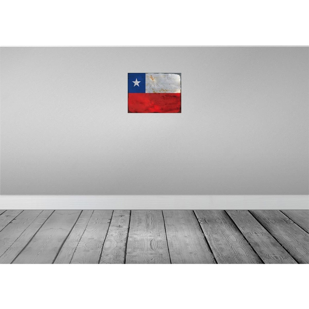 [LA-119840] Blechschild 30x40 cm Chile Flagge Fahne Wappen Bild 2