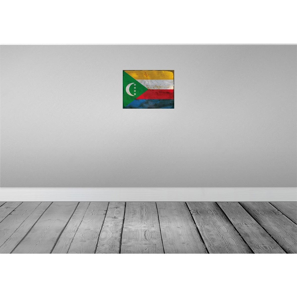 [LA-119845] Blechschild 30x40 cm der Komoren Comoros Flagge Fahne Wappen Bild 2