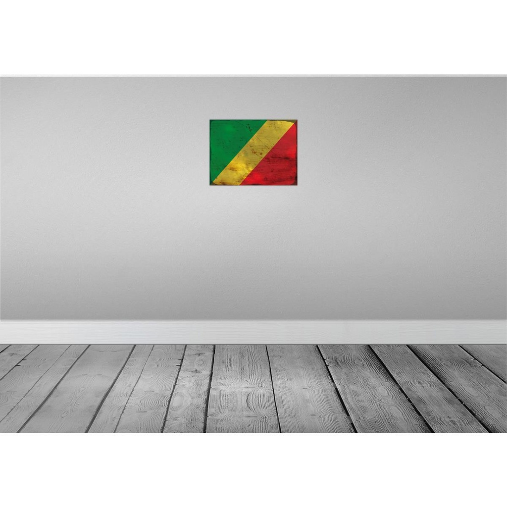 [LA-119846-H] Holzschild 30x40 cm Kongo the Congo Flagge Fahne Wappen Bild 2