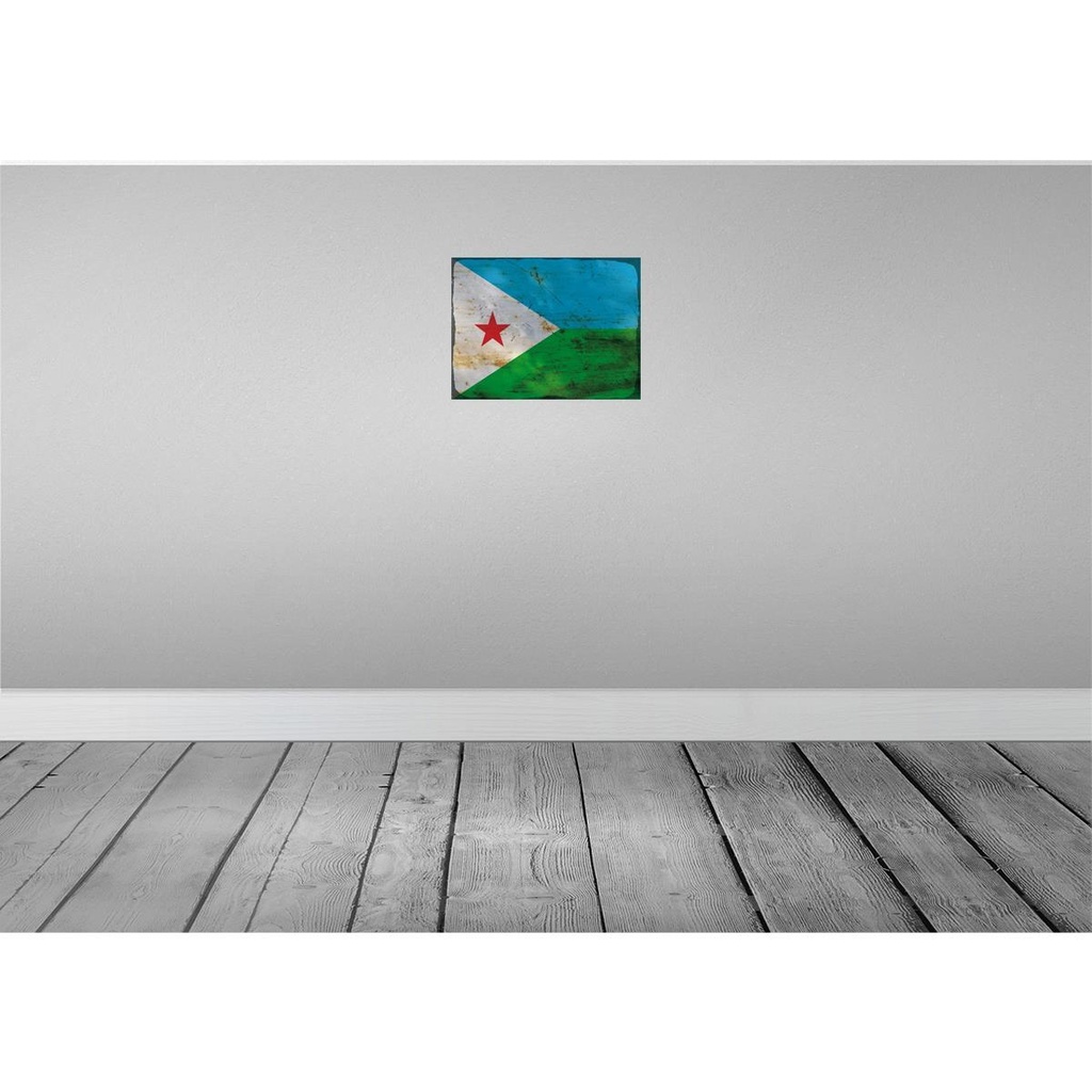 [LA-119855-H] Holzschild 30x40 cm Dschibuti Djibouti Flagge Fahne Wappen Bild 2