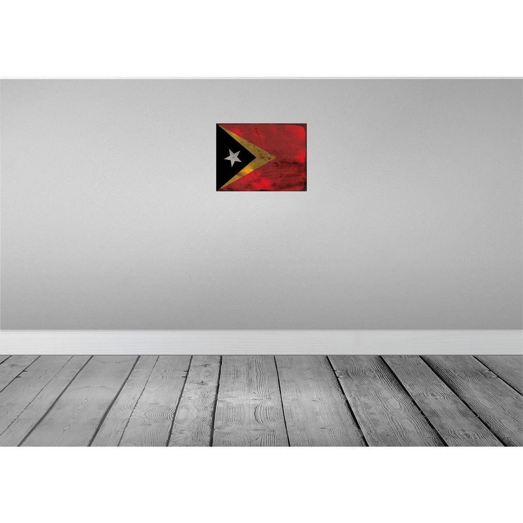 [LA-119858-H] Holzschild 30x40 cm Osttimor East Timor Flagge Fahne Wappen Bild 2