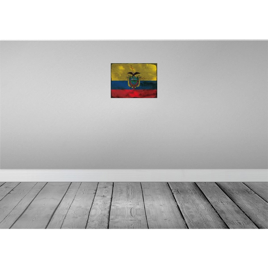 [LA-119859] Blechschild 30x40 cm Ecuador Flagge Fahne Wappen Bild 2