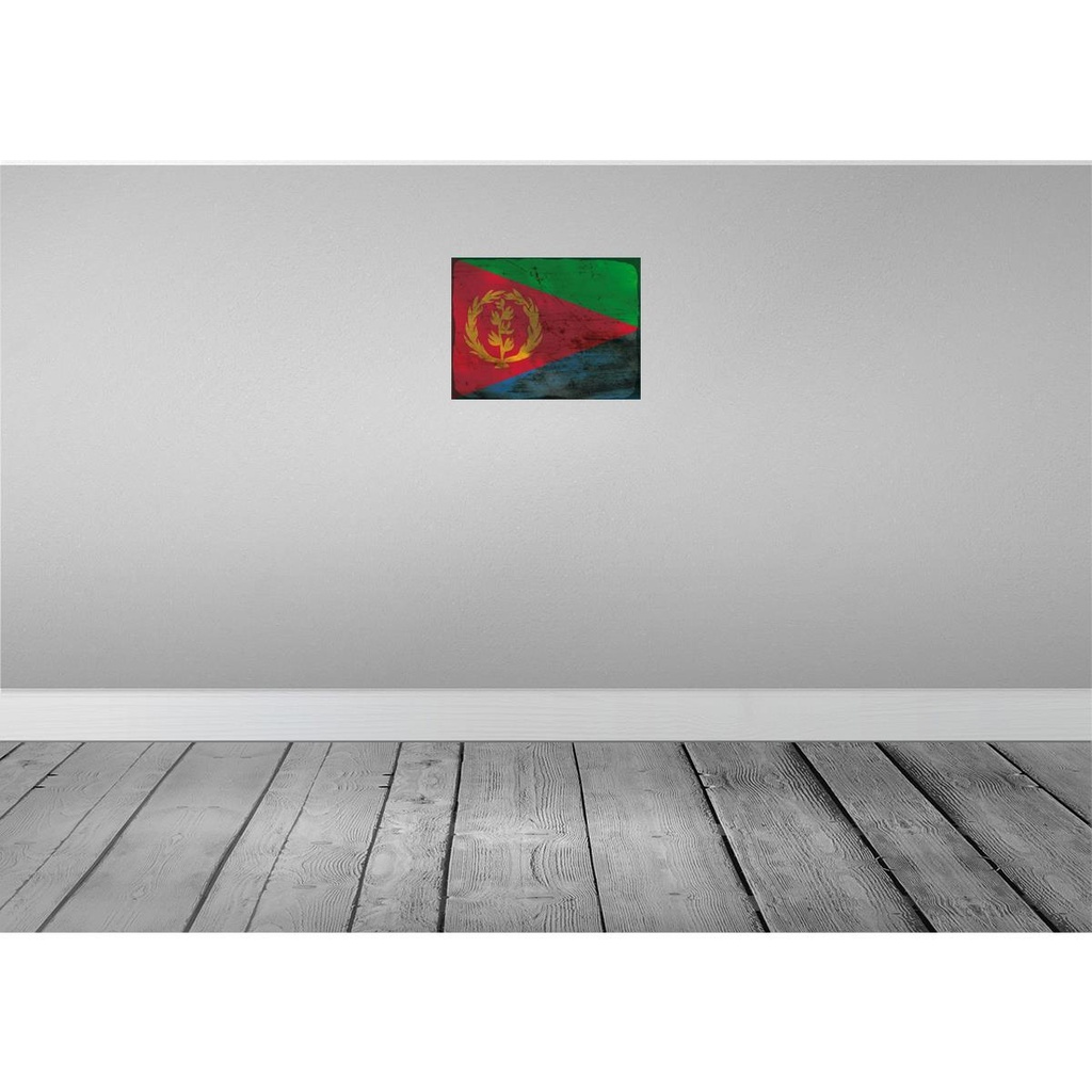 [LA-119864-H] Holzschild 30x40 cm Eritrea Flagge Fahne Wappen Bild 2