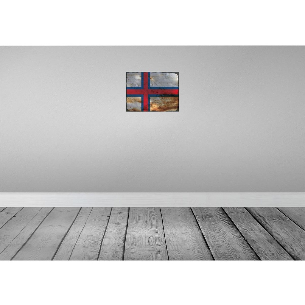 [LA-119868] Blechschild 30x40 cm Färöer Faroe Islands Flagge Fahne Wappen Bild 2