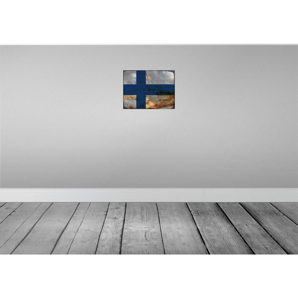 [LA-119870] Blechschild 30x40 cm Finnland Finland Flagge Fahne Wappen Bild 2