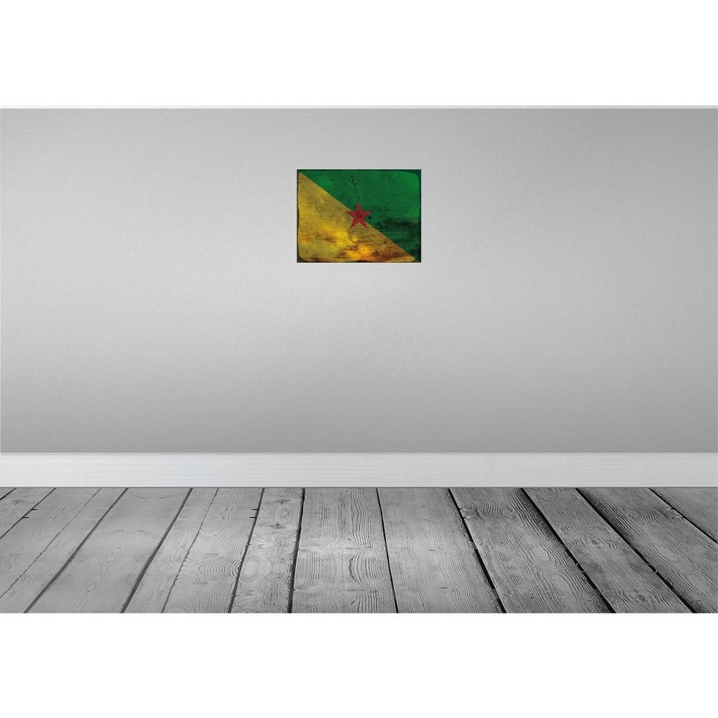 [LA-119872-H] Holzschild 30x40 cm Französisch?Guayana Flagge Fahne Wappen Bild 2