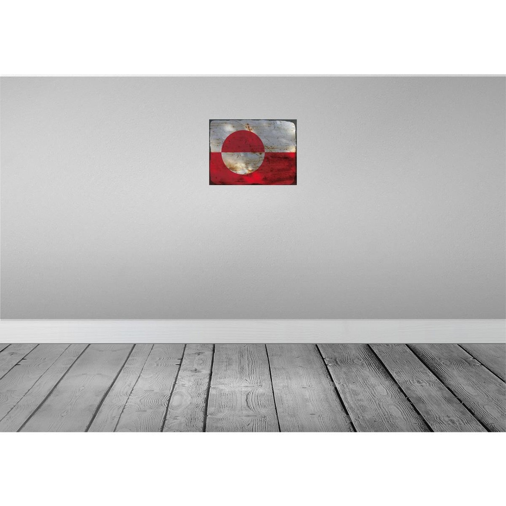 [LA-119880-H] Holzschild 30x40 cm Grönland Greenland Flagge Fahne Wappen Bild 2