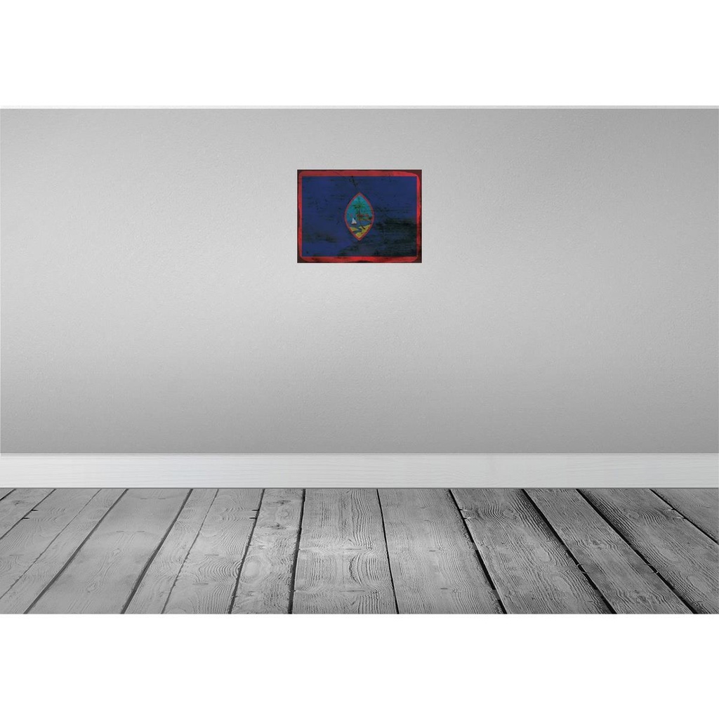 [LA-119882-H] Holzschild 30x40 cm Guam Flagge Fahne Wappen Bild 2