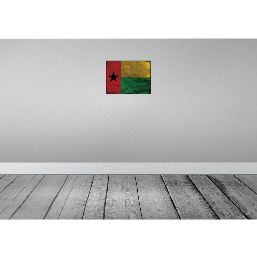 [LA-119886] Blechschild 30x40 cm Guinea-Bissau Guinea Flagge Fahne Wappen Bild 2