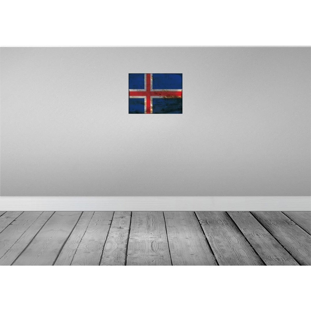 [LA-119893] Blechschild 30x40 cm Island Iceland Flagge Fahne Wappen Bild 2
