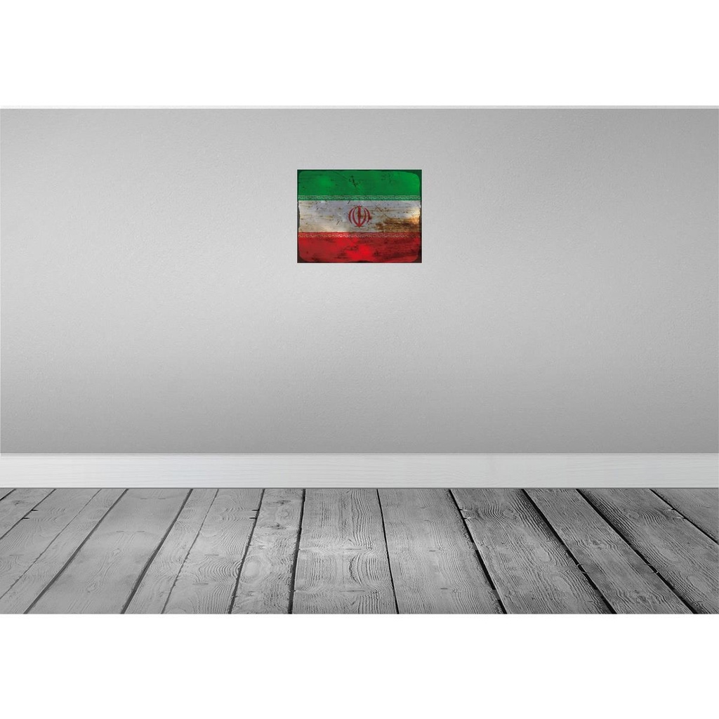 [LA-119897] Blechschild 30x40 cm Iran Flagge Fahne Wappen Bild 2