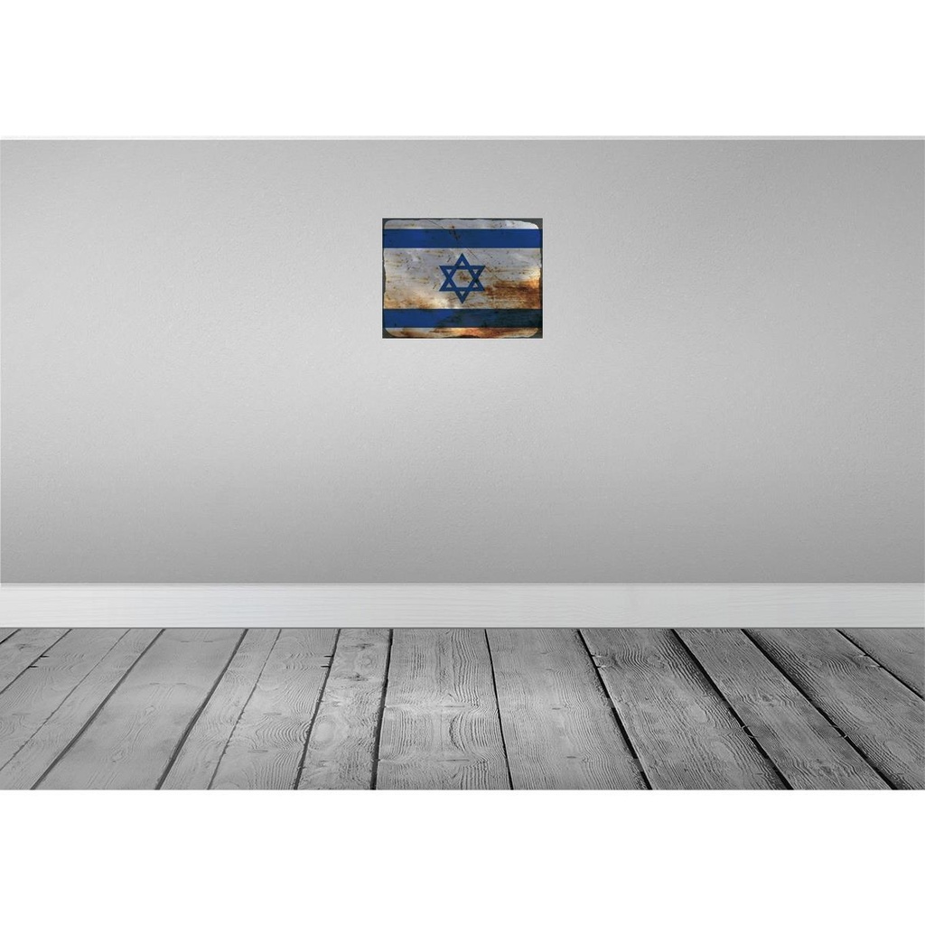 [LA-119900] Blechschild 30x40 cm Israel Flagge Fahne Wappen Bild 2