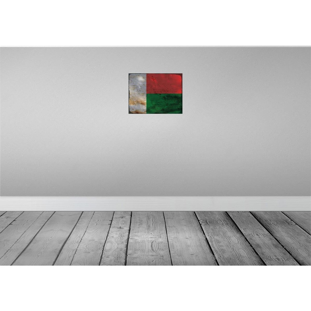 [LA-119922-H] Holzschild 30x40 cm Madagaskar Madagascar Flagge Fahne Wappen Bild 2