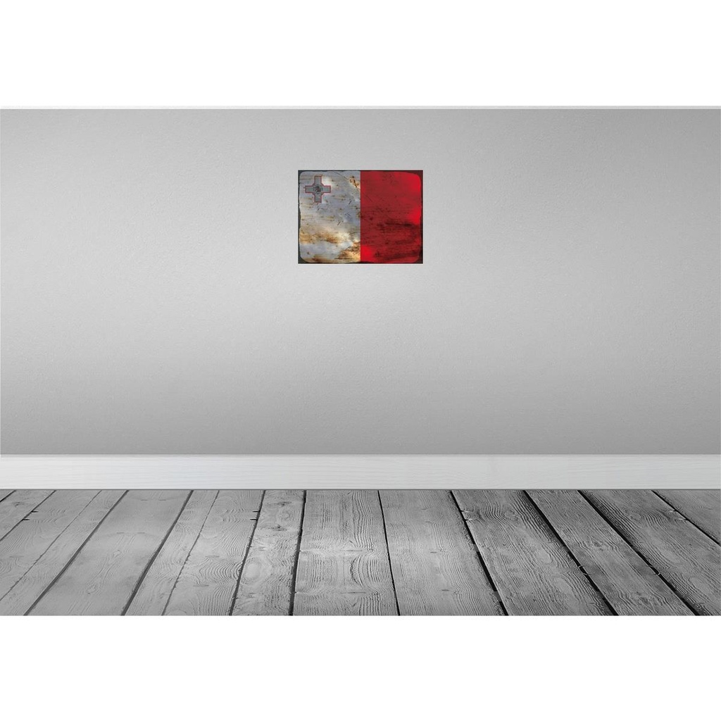 [LA-119927] Blechschild 30x40 cm Malta Flagge Fahne Wappen Bild 2