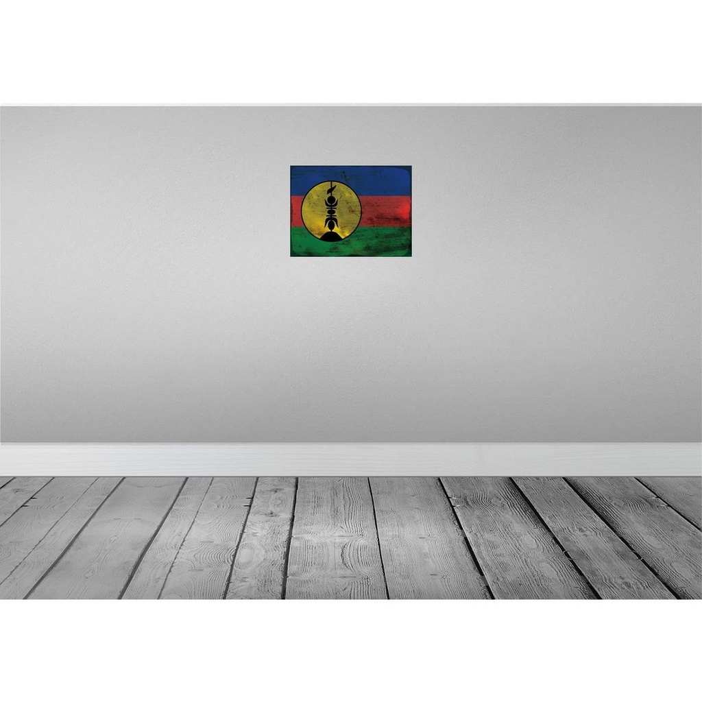 [LA-119944-H] Holzschild 30x40 cm Neukaledonien Flagge Fahne Wappen Bild 2