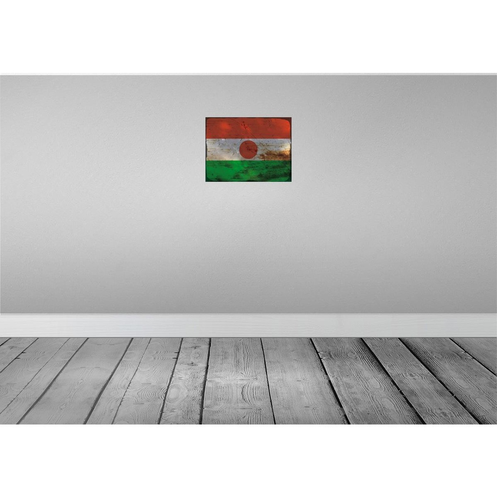 [LA-119947-H] Holzschild 30x40 cm Niger Flagge Fahne Wappen Bild 2