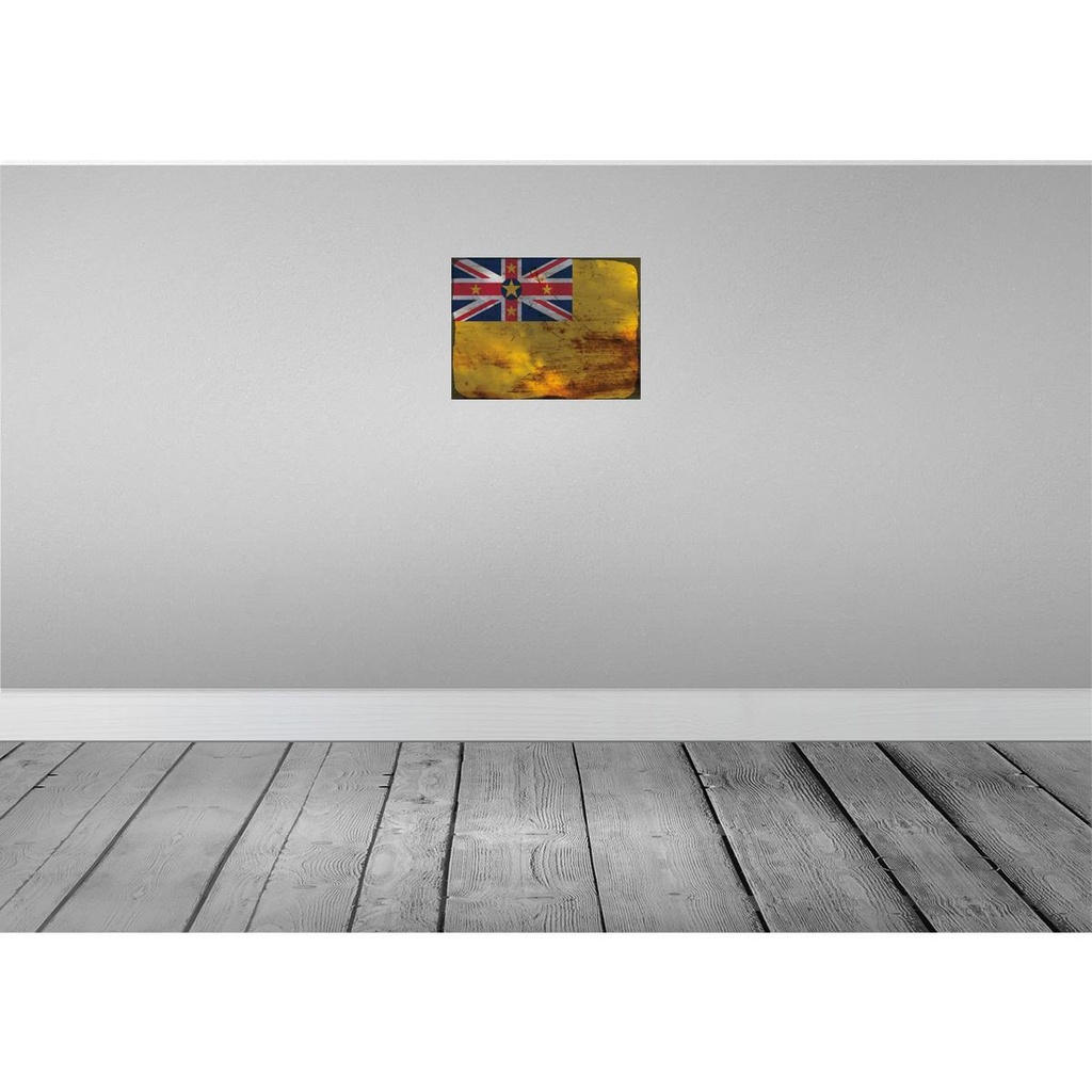 [LA-119949-H] Holzschild 30x40 cm Niue Flagge Fahne Wappen Bild 2
