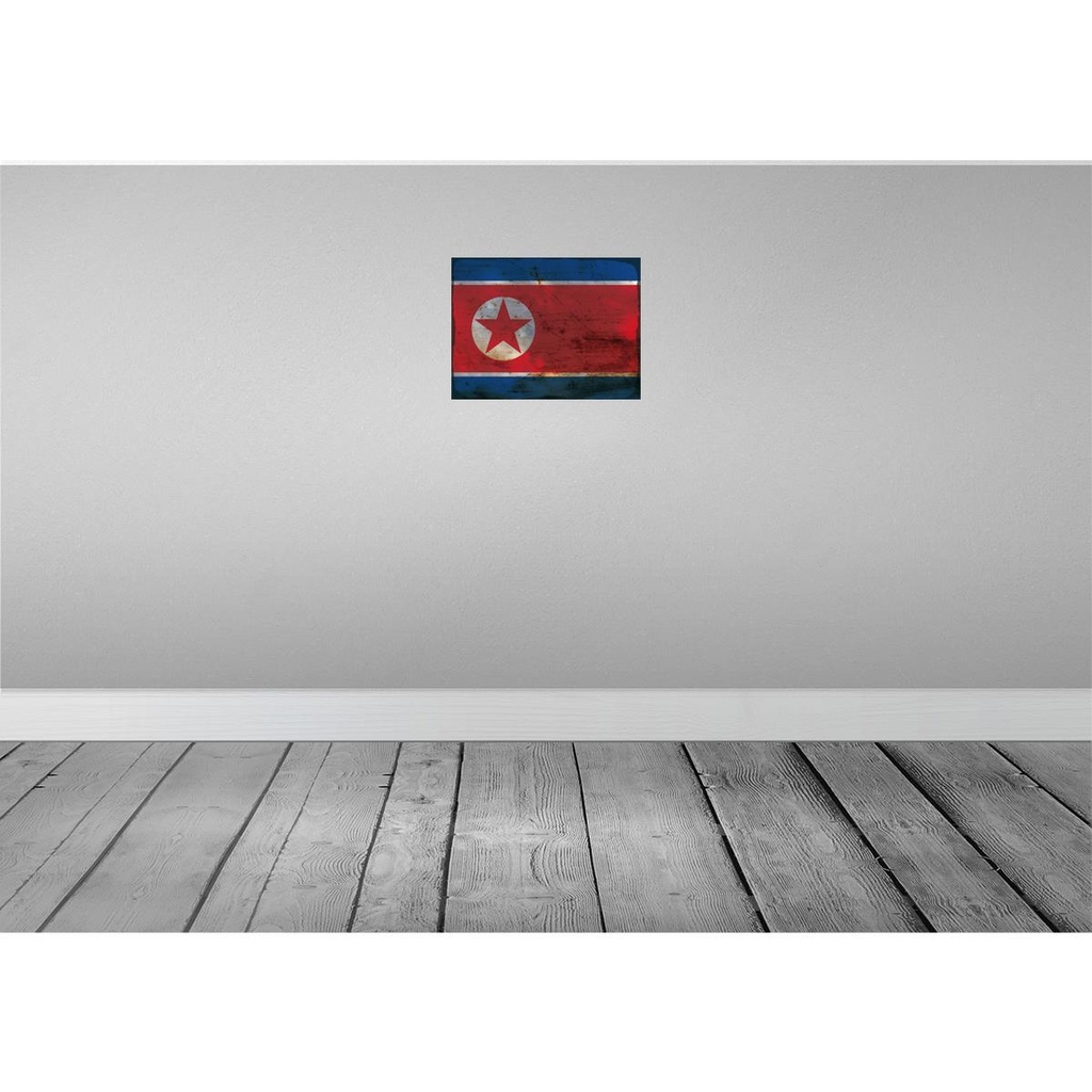 [LA-119953-H] Holzschild 30x40 cm Nordkorea North Korea Flagge Fahne Wappen Bild 2