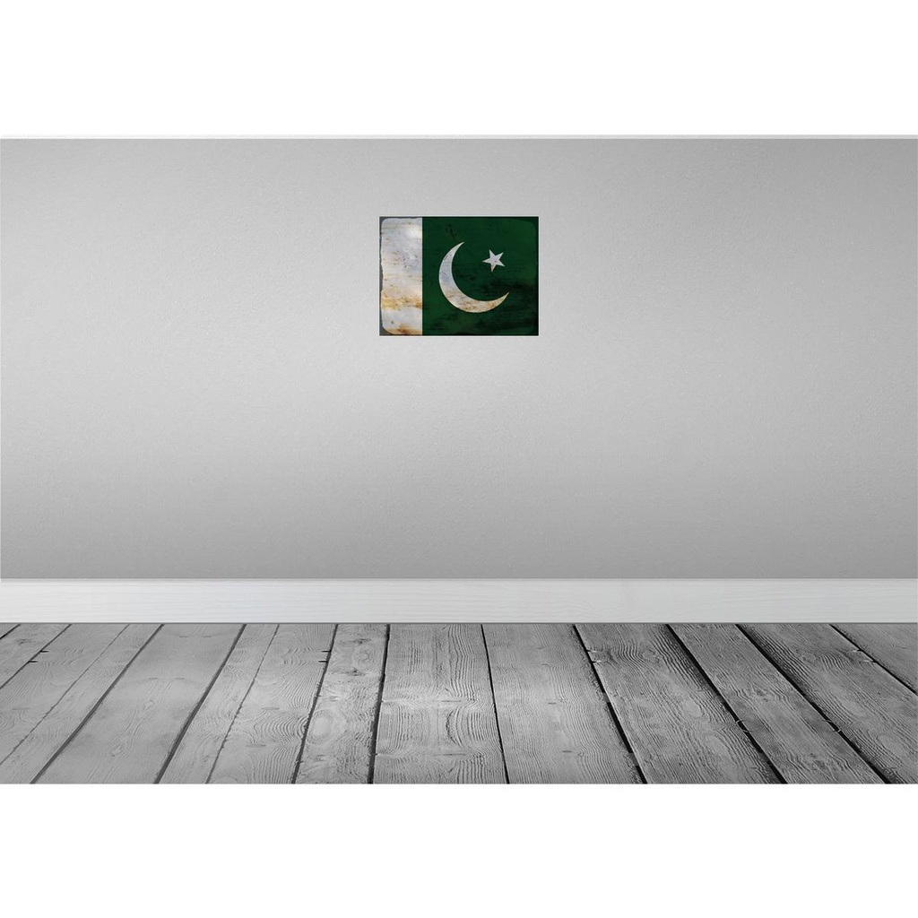 [LA-119956-H] Holzschild 30x40 cm Pakistan Flagge Fahne Wappen Bild 2