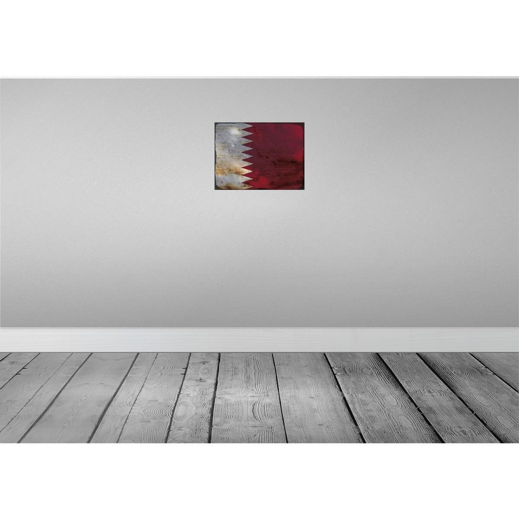 [LA-119966] Blechschild 30x40 cm Katar Qatar Flagge Fahne Wappen Bild 2