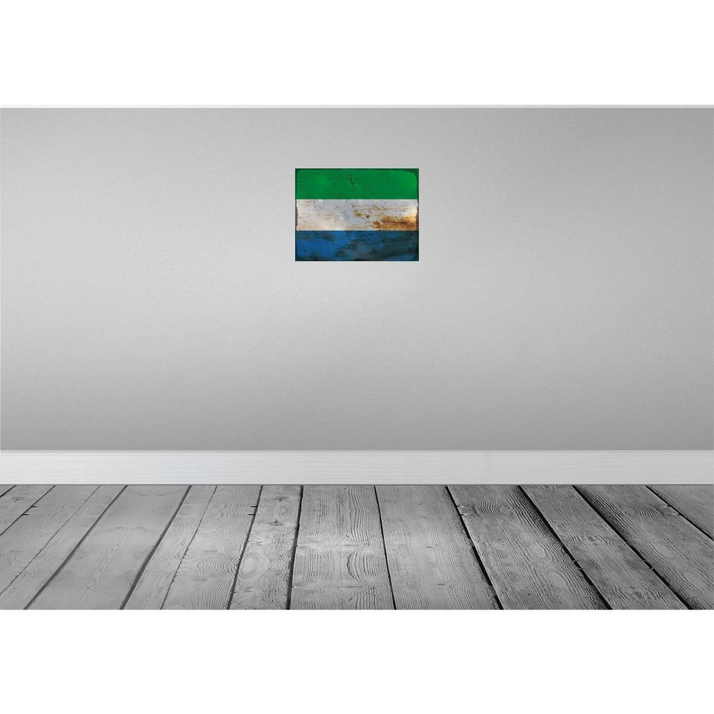 [LA-119982] Blechschild 30x40 cm Sierra Leone Fahne Wappen Abenteuer Reisen Straße Stadt Urlaub Flagge Bild 2