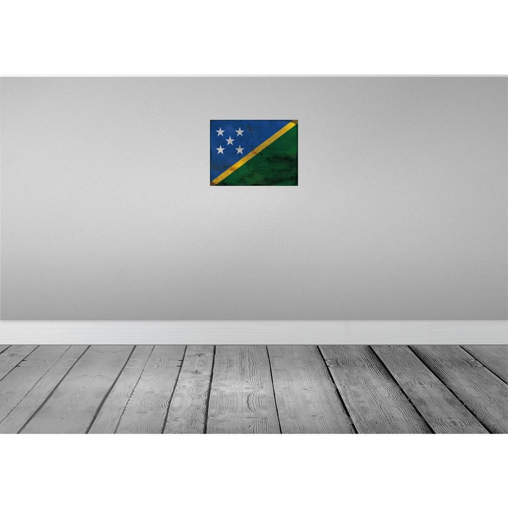 [LA-119986-H] Holzschild 30x40 cm Salomonen Solomon Islands Flagge Fahne Wappen Bild 2