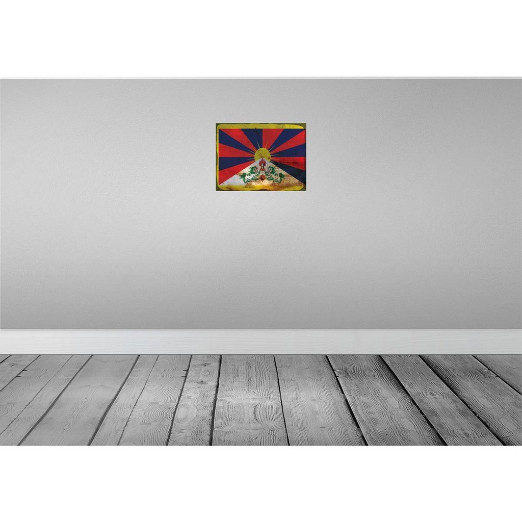 [LA-120003] Blechschild 30x40 cm Tibet Flagge Fahne Wappen Bild 2