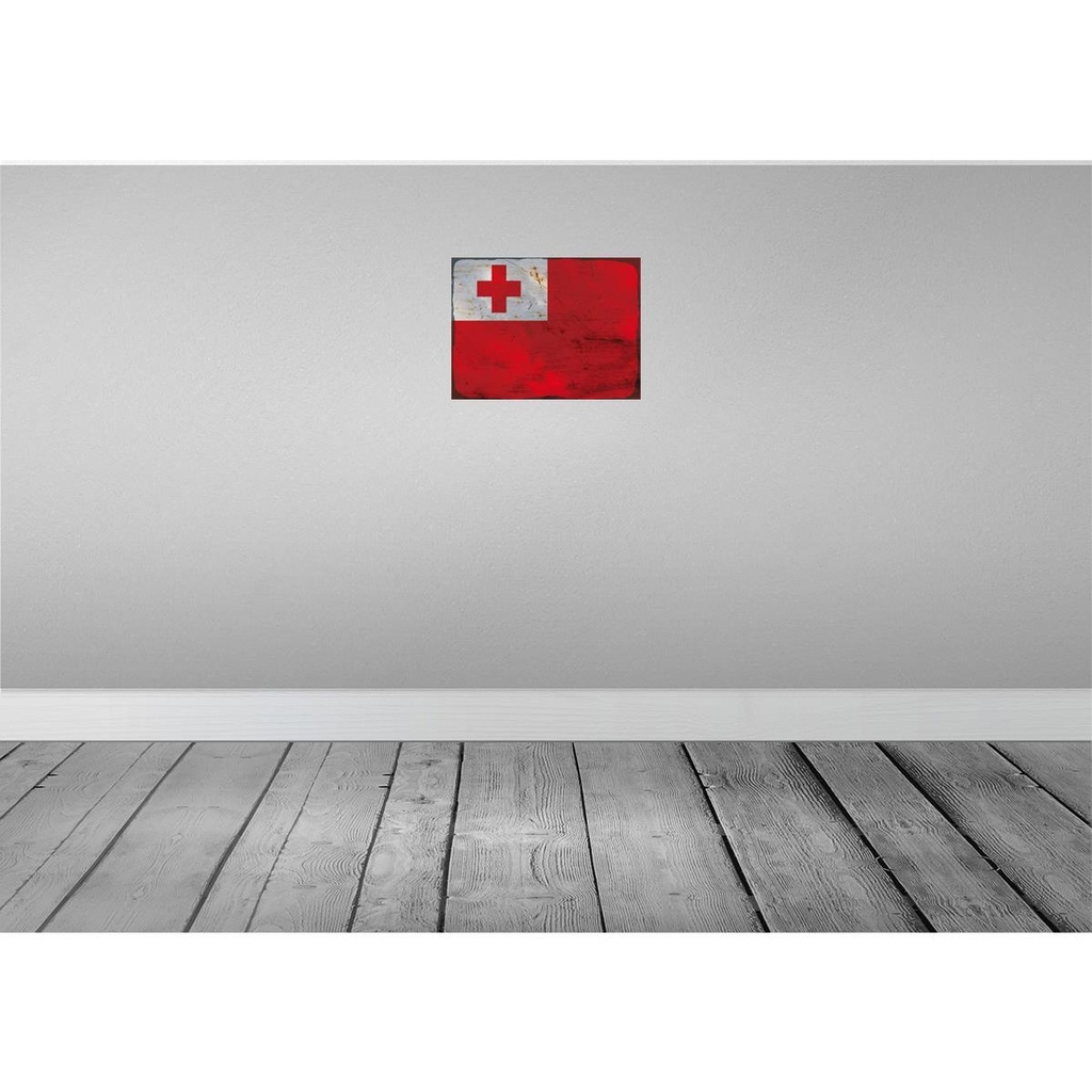 [LA-120006-H] Holzschild 30x40 cm Tonga Flagge Fahne Wappen Bild 2
