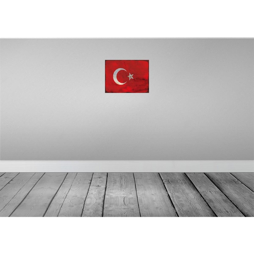 [LA-120009-H] Holzschild 30x40 cm Türkei Turkey Flagge Fahne Wappen Bild 2