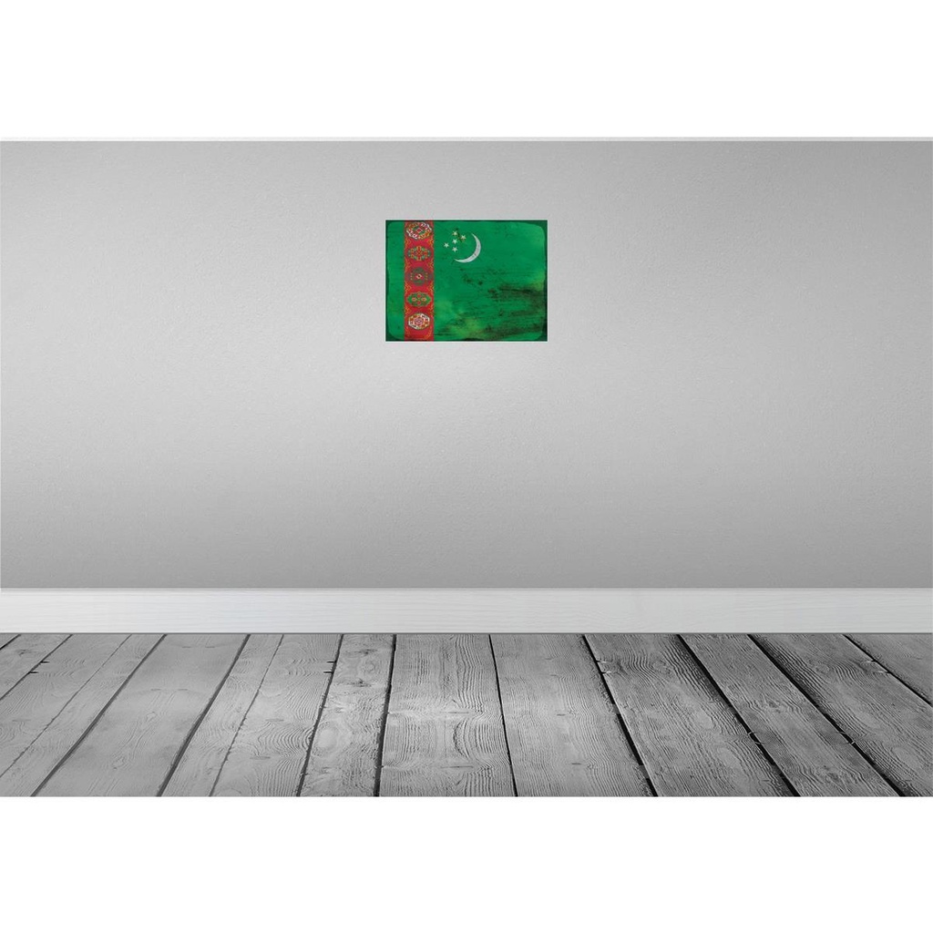 [LA-120010-H] Holzschild 30x40 cm Turkmenistan Flagge Fahne Wappen Bild 2