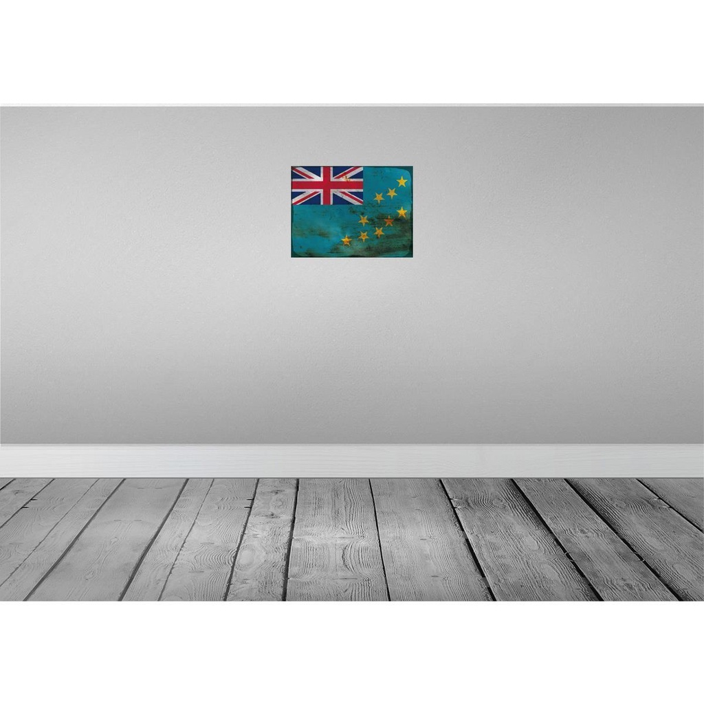 [LA-120011-H] Holzschild 30x40 cm Tuvalu Flagge Fahne Wappen Bild 2