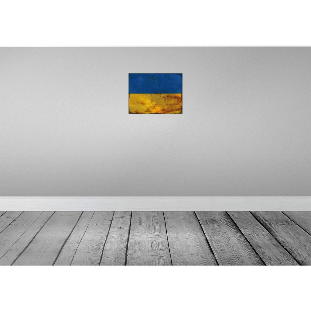 [LA-120013-H] Holzschild 30x40 cm Ukraine Flagge Fahne Wappen Bild 2