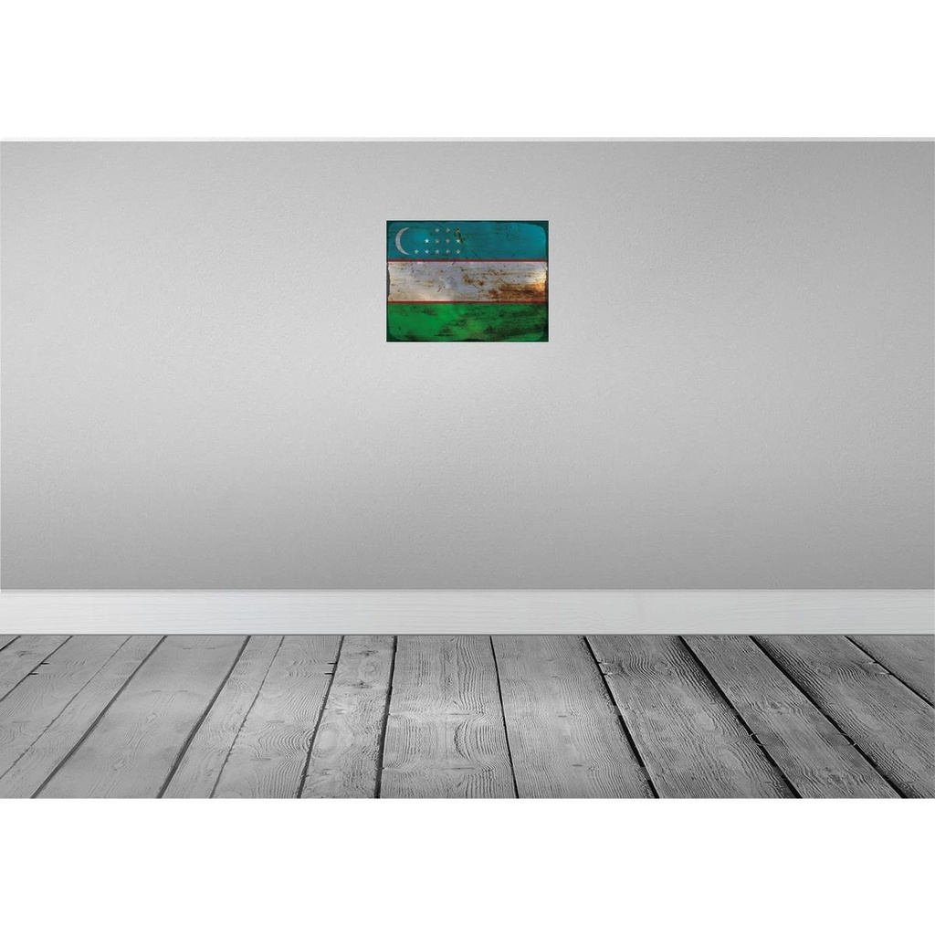 [LA-120018] Blechschild 30x40 cm Usbekistan Uzbekistan Flagge Fahne Wappen Bild 2