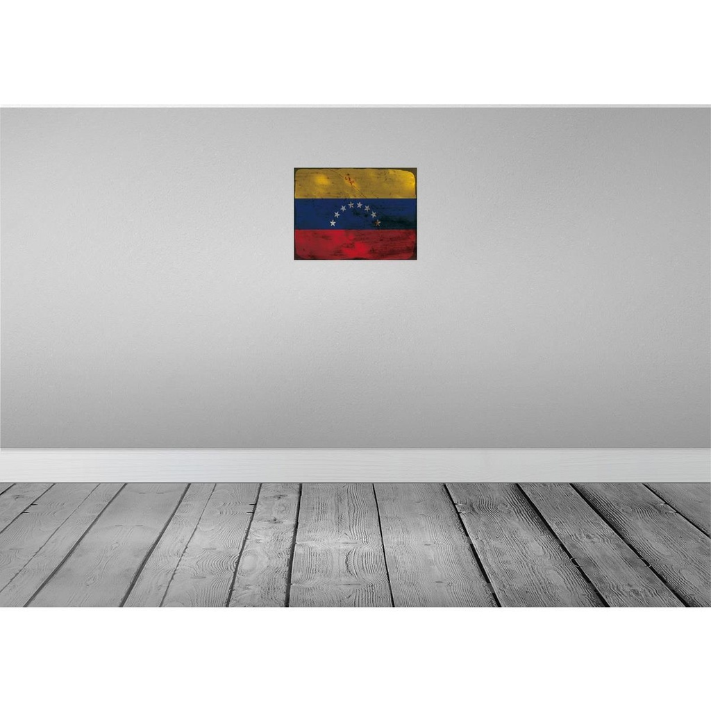 [LA-120021] Blechschild 30x40 cm Venezuela Flagge Fahne Wappen Bild 2