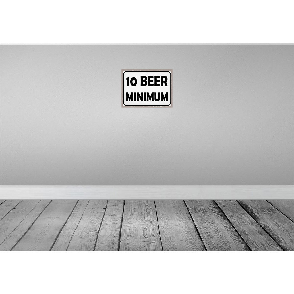 [LA-120039-H] Holzschild 30x40 cm 10 Beer minimum Bier Alkohol Dekoration Bild 2
