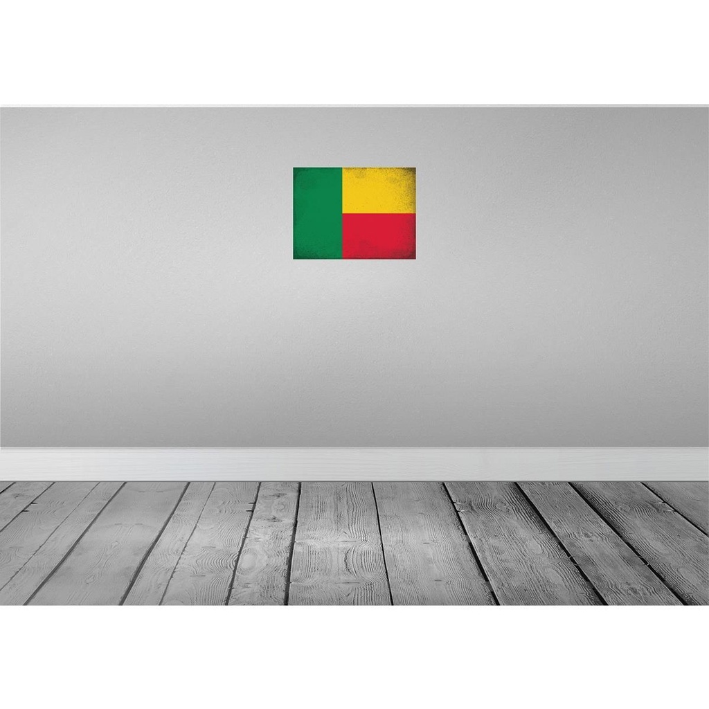 [LA-120086-H] Holzschild 30x40 cm Benin Flagge Fahne Wappen Bild 2