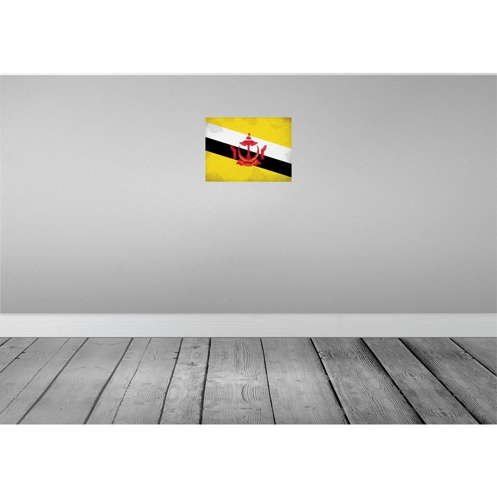 [LA-120094] Blechschild 30x40 cm Brunei Flagge Fahne Wappen Bild 2