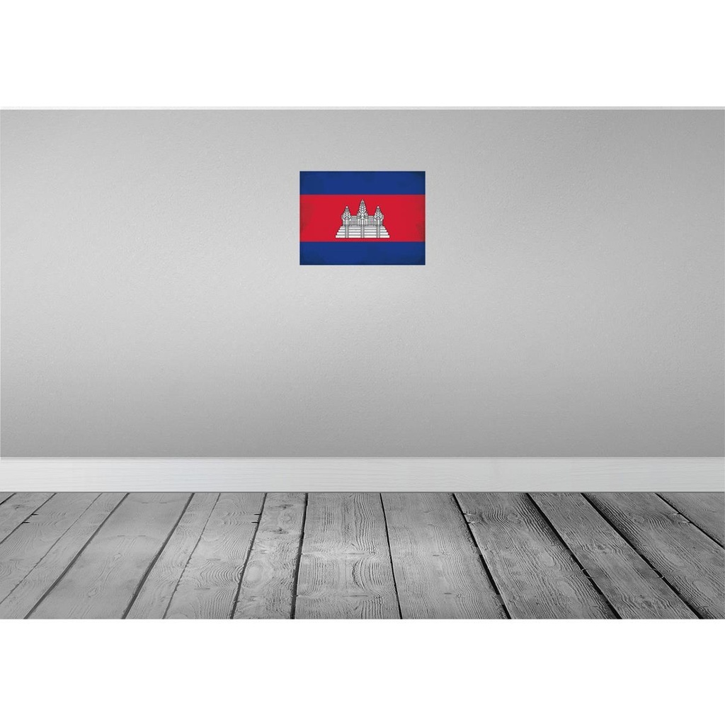 [LA-120098-H] Holzschild 30x40 cm Kambodscha Cambodia Flagge Fahne Wappen Bild 2