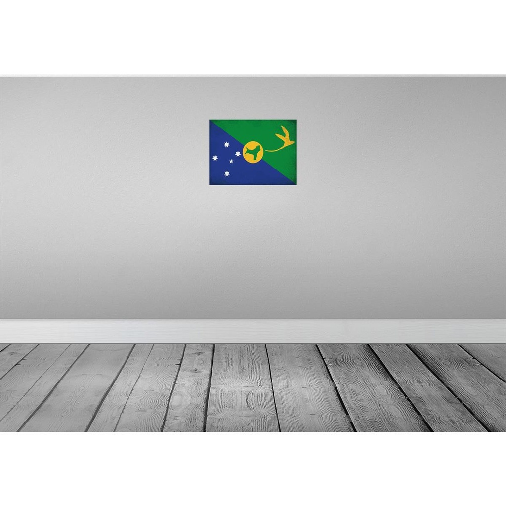 [LA-120107-H] Holzschild 30x40 cm Weihnachtsinsel Flagge Fahne Wappen Weihnachten Bild 2
