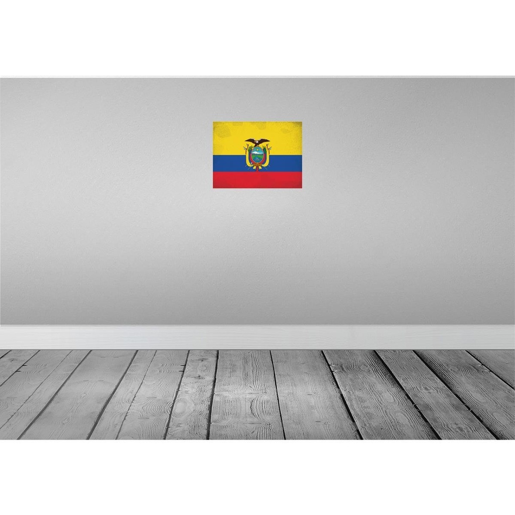 [LA-120124-H] Holzschild 30x40 cm Ecuador Flagge Fahne Wappen Bild 2