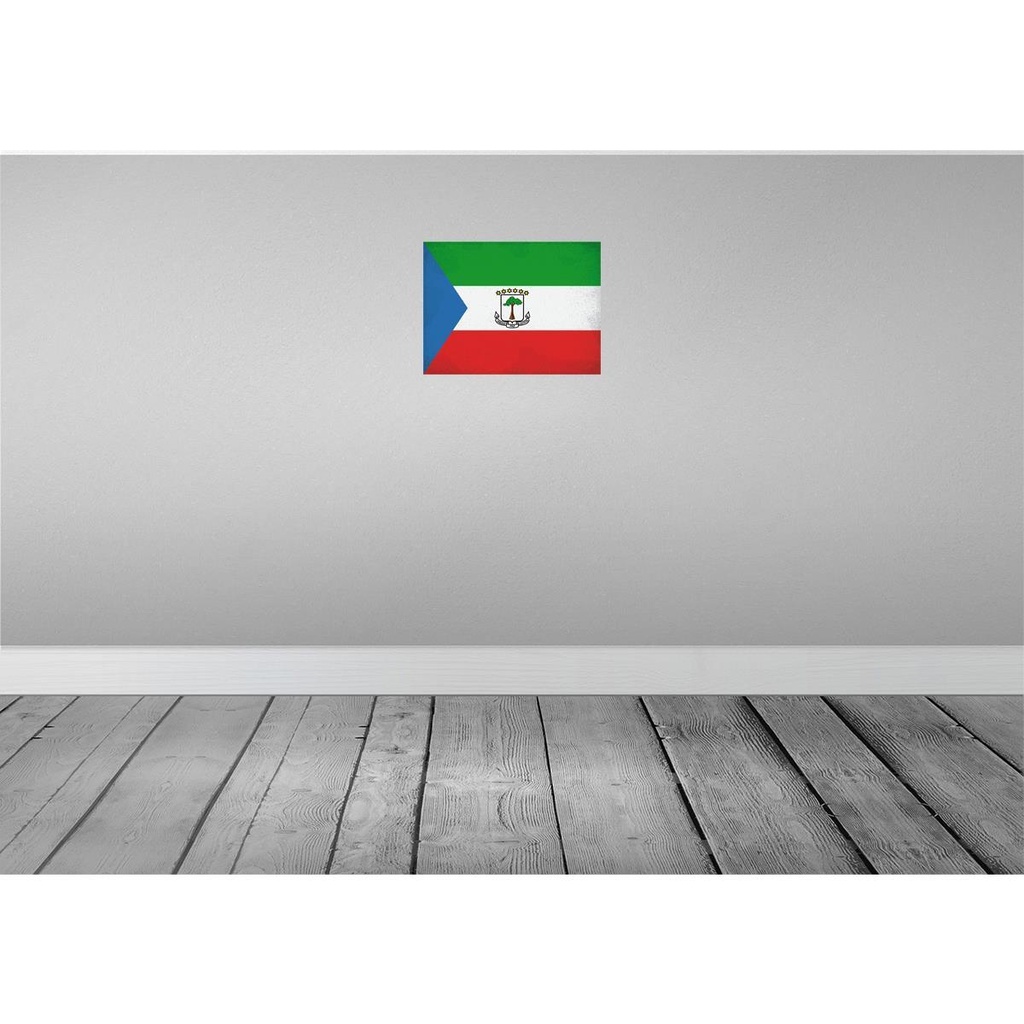[LA-120128] Blechschild 30x40 cm Äquatorialguinea Flagge Fahne Wappen Bild 2