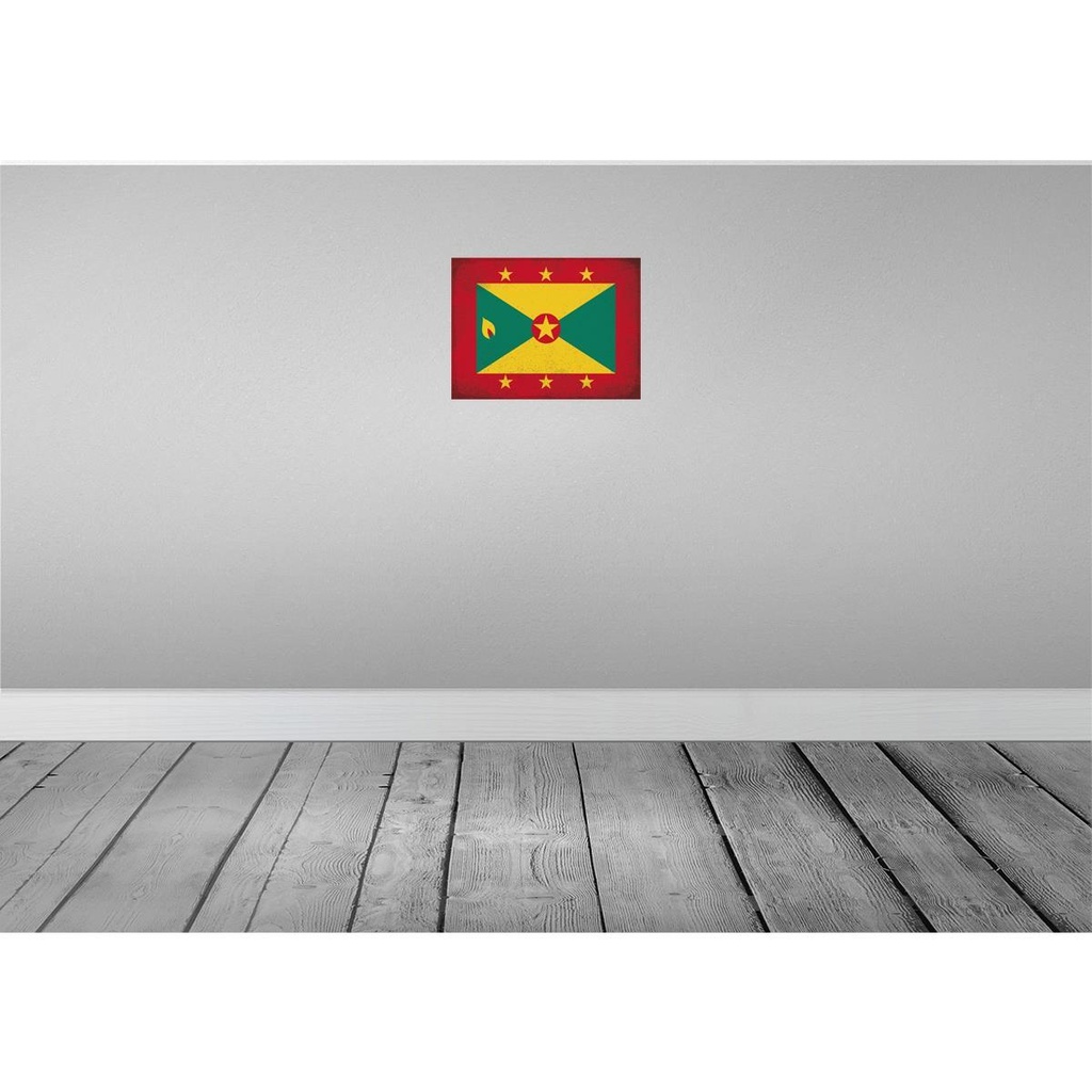 [LA-120146-H] Holzschild 30x40 cm Grenada Flagge Fahne Wappen Bild 2