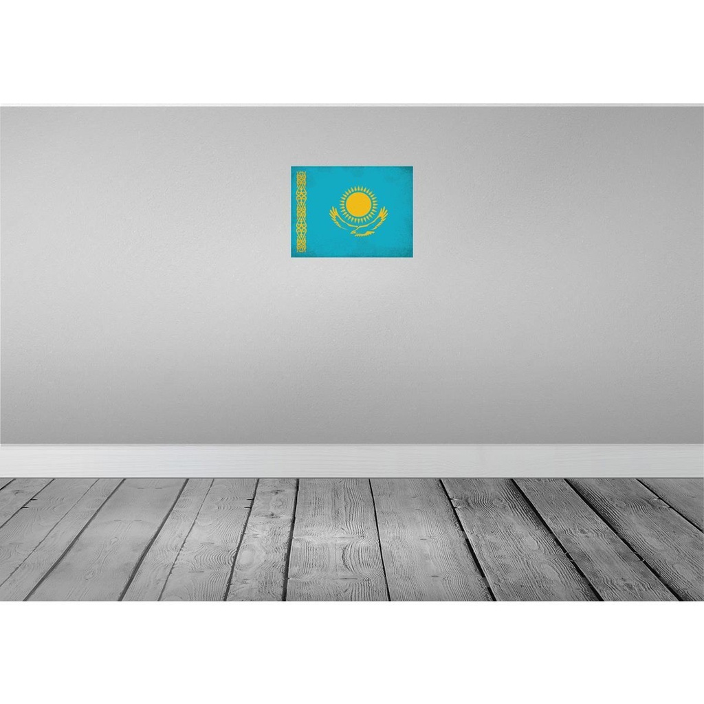 [LA-120154] Blechschild 30x40 cm Kasachstan Kazakhstan Flagge Fahne Wappen Bild 2