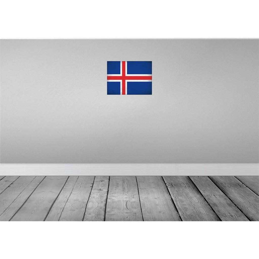 [LA-120158] Blechschild 30x40 cm Island Iceland Flagge Fahne Wappen Bild 2