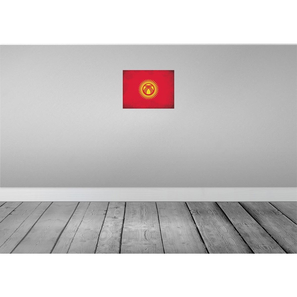 [LA-120175-H] Holzschild 30x40 cm Kirgisistan Kyrgyzstan Flagge Fahne Wappen Bild 2