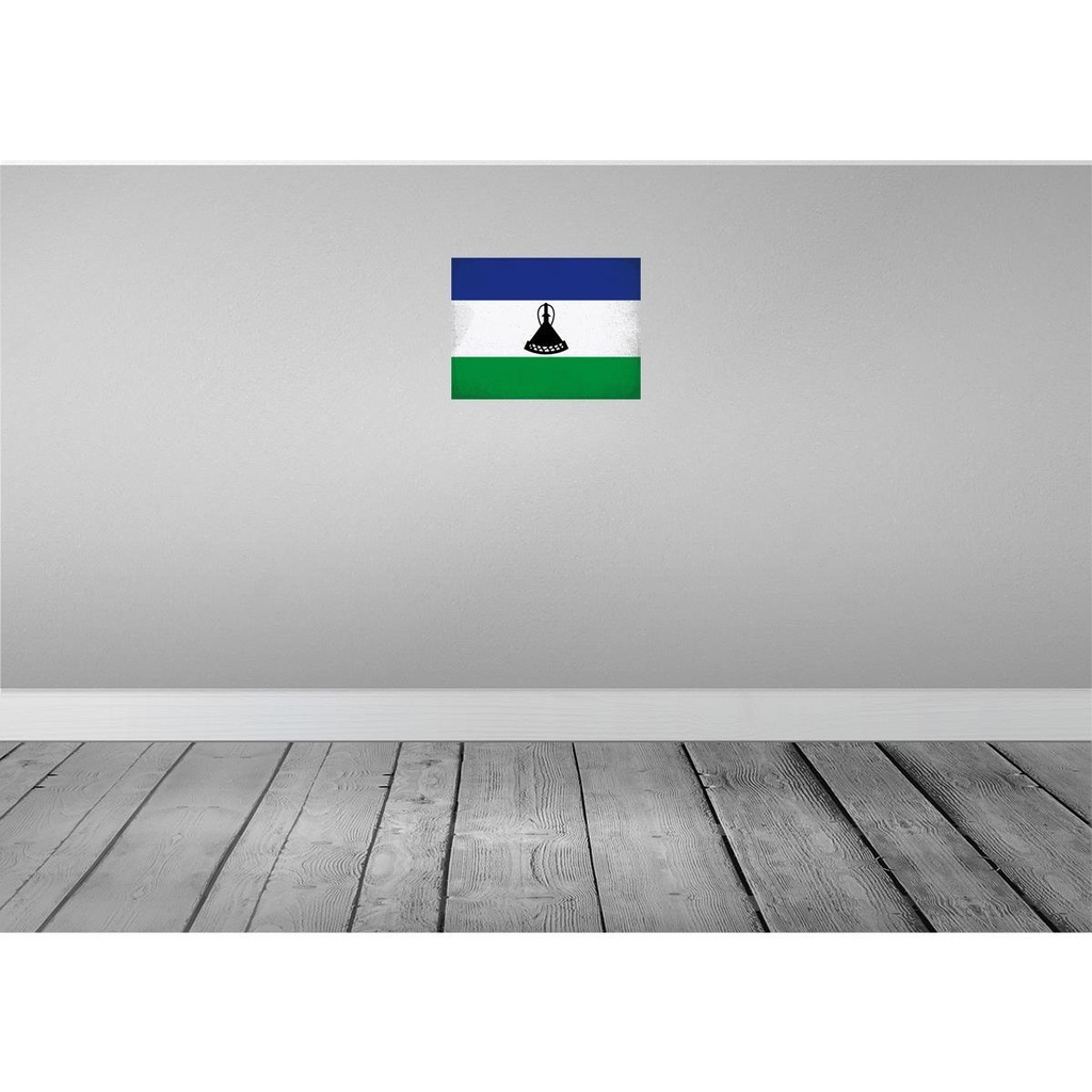 [LA-120179-H] Holzschild 30x40 cm Lesotho Flagge Fahne Wappen Bild 2